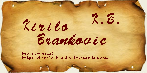 Kirilo Branković vizit kartica